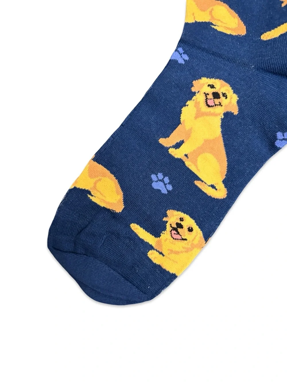 Golden Retriever Lab Novelty Crew Socks One Size Fits Most
